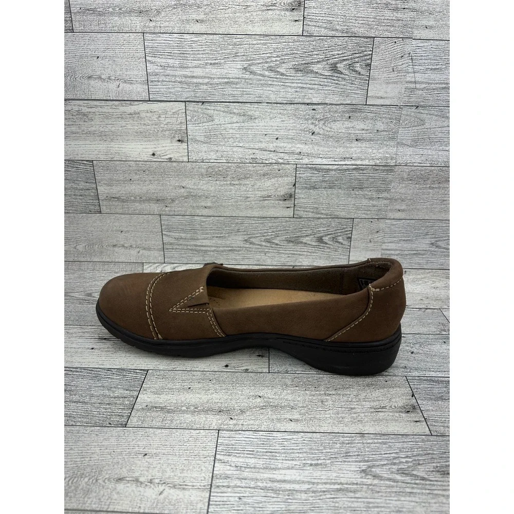 Clarks Collection Women Brown Leather Ultimate Comfort Loafers Sz 7.5 M